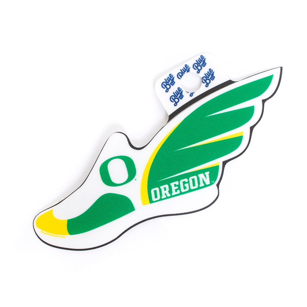 Classic Oregon O, Blue 84, White, Stickers, Gifts, 3"x4", Track & Field, Show with Wings design, 754023